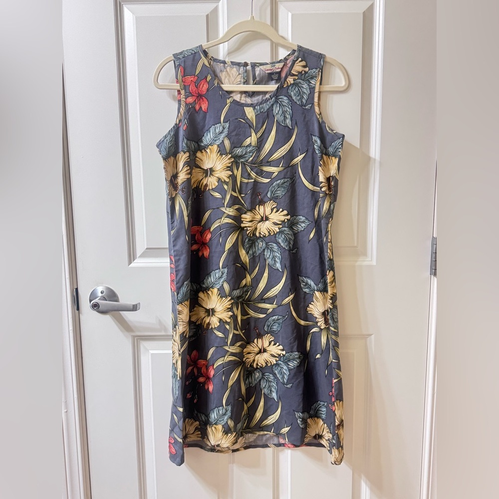 Tommy Bahama Blue Sleeveless Sundress Midi
